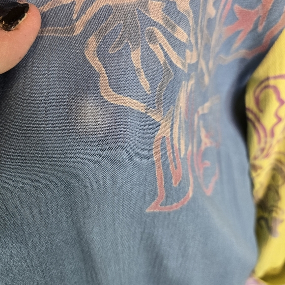 Soft Surroundings Batik Print Artsy Beachy Duster Kimono - Picture 5 of 9